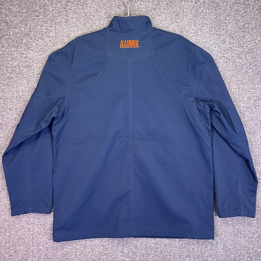 Nike Illinois Fighting Illini Jacket Mens L Navy Blue Softshell Sporty Casual